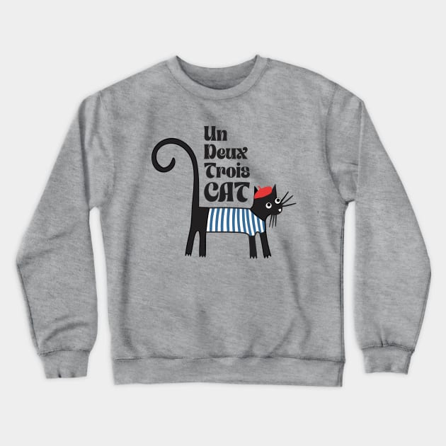 Un, Deux, Trois, CAT Crewneck Sweatshirt by INLE Designs